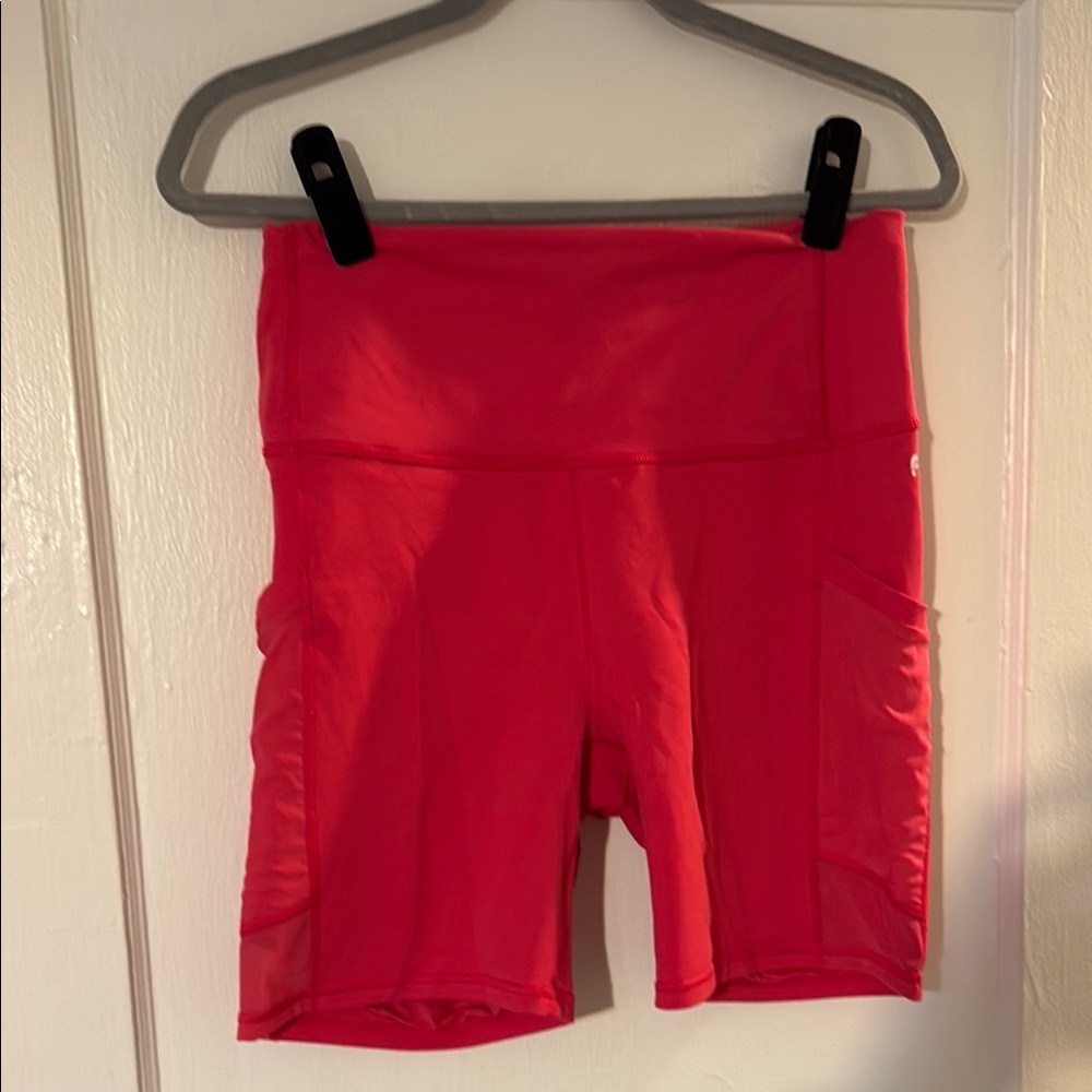 Fabletics Hot Pink Bike Shorts High-Waisted Stretchy